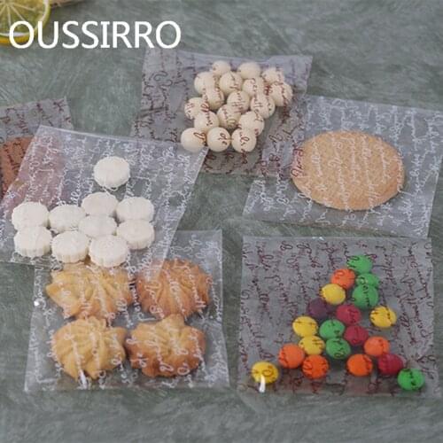 25Pcs Kawaii Letter Design Snack Candy Biscouit Cookies Packaging Bags Cute Self-adhesive Gift Bags For Wedding Christmas Favors