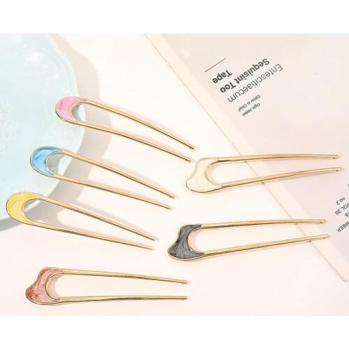 Vintage Hair Clips for Women Hair Stick Colorful Simplicity Metal Hairpin Girls Hair Barrettes Hair Sticks Hair Accessories New