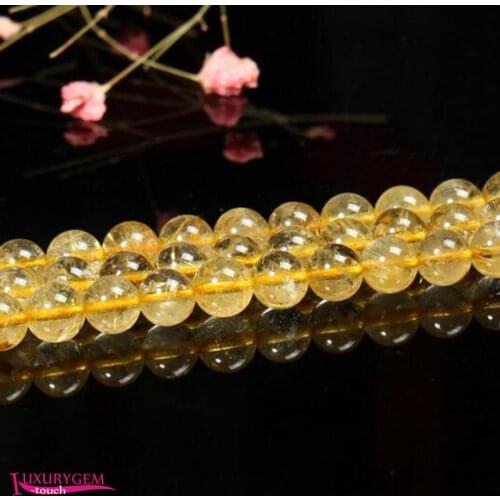 High Quality Natural Color Gold Rutilated Crystal Gems Stone 4/6/8/10mm Necklace Bracelet Jewelry Loose Beads 15 Inch wj617