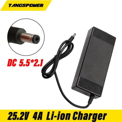 25.2V 4A 25.2v4a lithium li-ion battery charger for 6 Series 21.6V 22.2V 24V li-ion lithium polymer battery Good quality package