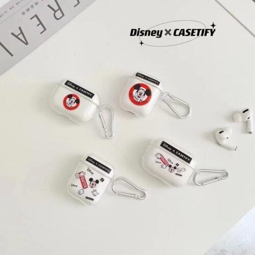 Cartoon Mickey wireless bluetooth earphone protective cover is suitable for AirPods 1/2 Pro luxury earphone protective shell gif