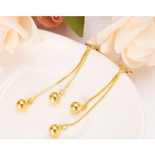 Bangrui Beads Earrings for Women/Girls Gold Color Ball Earing Jewelry Gifts African,Indonesia,Nigeria,Congo,Arab Earring gift