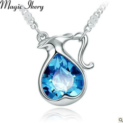 Magic Ikery New 2016 design 12 Constellation necklace for women Silver Color wedding jewelry Crystal Pendant Necklaces MKY5672