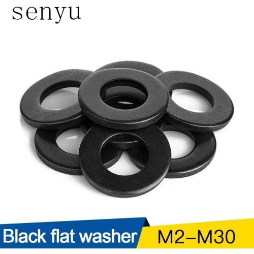 1/100pcs Plain Flat Washer M2 M2.5 M3 M4 M5 M6 M8 M10 M12 M14 M16 M18 M20 M22 M27 M30 M33 M36 Carbon Steel Washers Gaskets
