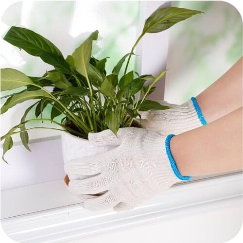 1 Pair Labor Insurance Gloves Cotton Yarn Gloves Breathable Wearable Gardening Protection Gloves Home Cleaning Gloves