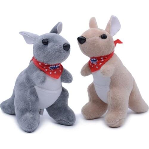 10PCS 11cm Mascot Kangaroo Decoration Bag Plush Mini Pendant Keychain Doll Ring Toy