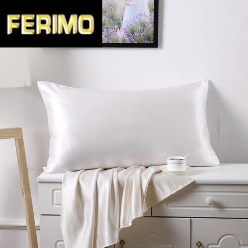 100% Mulberry Silk Two Sides Silk Pillowcase Charmeuse Satin Pillow Cover Invisiable Zipper Closure