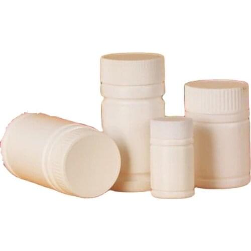 50pcs/lot White PE Plastic Bottle Capsule Packing Pill Tablet Medicine Powder Packing Bottles 20ML 30ML 50ML 60ML 80ML 100ML