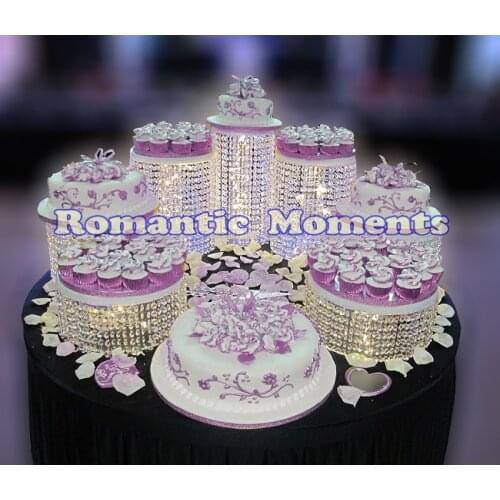 7PCS Cake Holders - Wedding Crystal Cake Stand - Wedding Centerpiece - Banquet Cake Display - Wedding Decoration Party Props