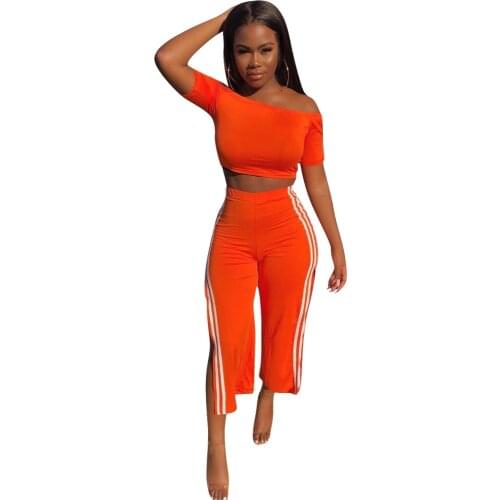 Adogirl Women Stripe Two Piece Set