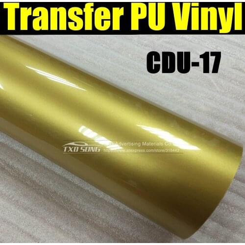 Free shipping heat transfer PU vinyl 50X100CM/LOT with good quality CDU-17 GOLD COLOR