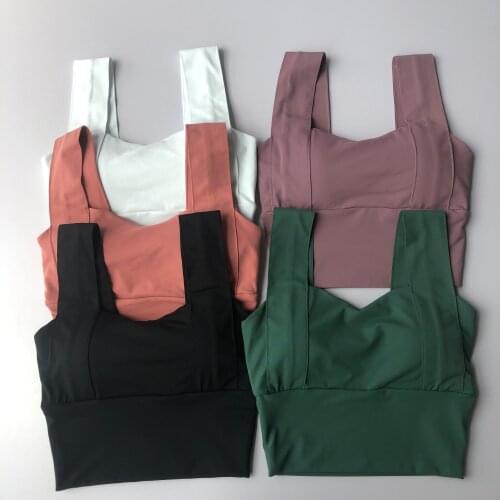 Yoga Bra Women Shockproof Sports Bra Running Workout Gym Top Gathering Widened Shoulder Belt Bra Short Vest Tops