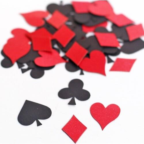 C13 Poker Confetti - Playing Card Suit - Hearts - Diamonds - Clubs - Spades - Game Night - Alice party decoration