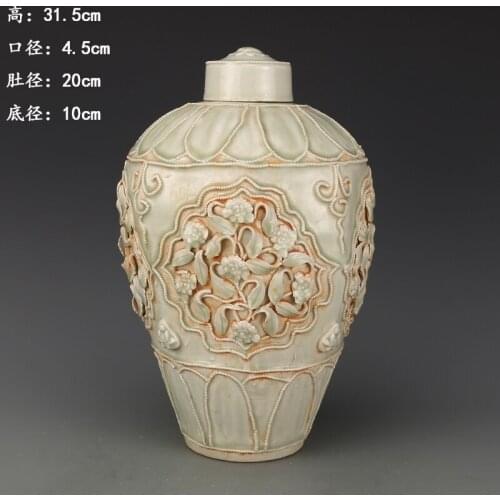 Rare Yuan Dynasty porcelain pot,Pinch flowers bottle,hand-carved crafts,best collection & adornment, Free shipping