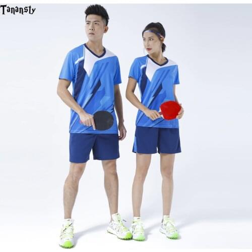 Top Table Tennis jersey Badminton set sportswear shirt with shorts Men Ladies pingpong Clothes Shirt Team Run Training Quick Dry