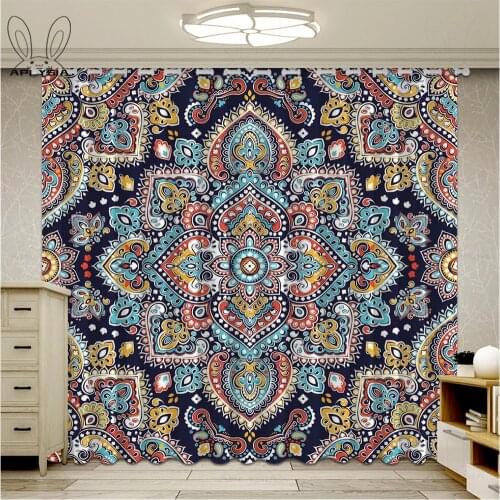 Indian Floral Paisley Medallion Ethnic Mandala Blackout Curtain For Window Colorful Living Room Bedroom Drapery Rideaux
