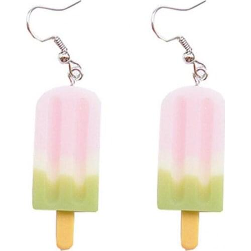 Durable Cute Emulational Ice Cream Girls' Earrings Accessory Dangle Earrings Refreshing Color for Women