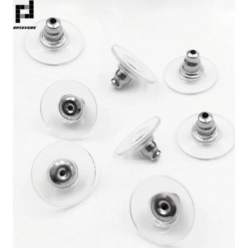 BASEHOME 100pcs/lot Stainless Steel Round Earrings Back Fit Stud Earrings Clasp Earring Stopper DIY Ear Jewelry Making