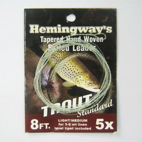 L Hemingway Tapered Hand Woven Furled leade Trout Fishing Leader 8FT 5X