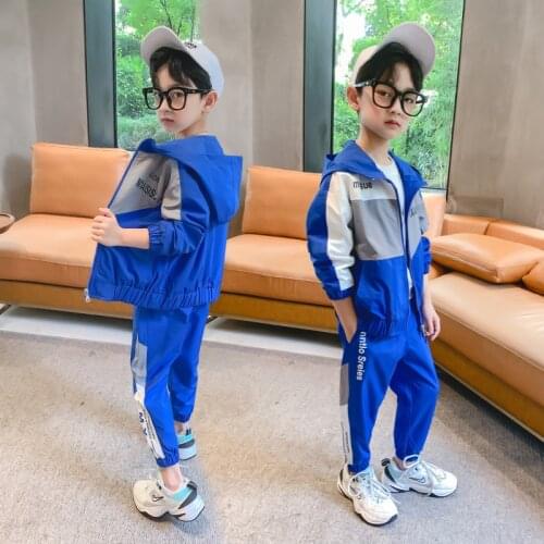 Hot Spring Summer Childrens Clothes Baby Boys Coat + Pants 2pcs/Set Kids School Beach Outdoor Teenage Clothing High Quality