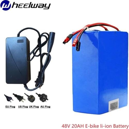 48V 20AH 1000W ebike e scooter Lithium ion battery 30A BMS and 2A Charger Free customs tax48V 20AH battery pack