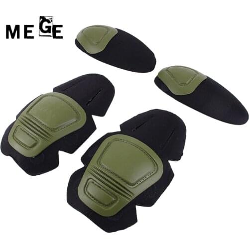 MEGE Tactical Knee and Elbow Protector Pad For Paintball Airsoft Combat Uniform Military Suit, 2 knee pads & 2 elbow pads/Set
