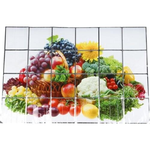 60x90cm Wallpaper Kitchen Decor Anti Oil Self adhesive Tile Wall Paper Sticker Patterns:Fruits Retail