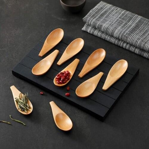 Small Wooden Spoon 7X2.5cm Tea Spoon Mini Milk Powder Spoon Coffee Spoon Custom Wood Cutlery Kitchen Accessories 20Pcs-ABUX