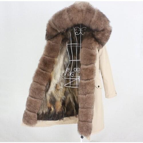 OFTBUY 2021 Winter Jacket Women X-long Waterproof Parka Real Fur Coat Natural Fox Fur Thick Warm Detachable Streetwear Outerwear