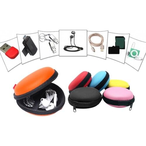 Portable Earphone Case Bags Storage Carrying Cover Pouch Anti-knock EVA Small Size 6 Colors Universal Shockproof Box Protective