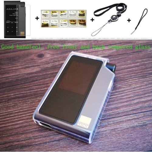 Clear Crystal TPU Protective Skin Case Cover For HIFIMAN R2R2000 With Front and Back Screen Protector Tempered Glass