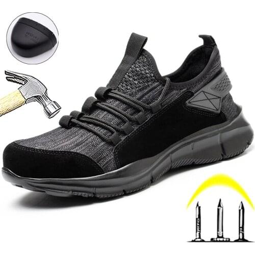 Work Safety Shoes Anti-Smashing Steel Toe Puncture Proof Construction Lightweight Breathable Sneakers Boots Men Women Air Light