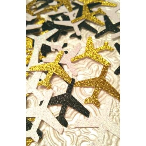 Airplanes! plane confetti die cuts table scatter decor pilot flight wedding Table decor scrapbook Confettis