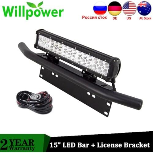 Willpower LED Work Light Bar 15 inch Offroad LED Bar 4x4 car light 23'' License Plate Bracket Car Offroad Truck 4x4 12V 24V