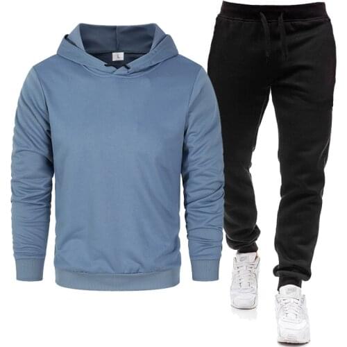 Casual Tracksuit Men Hooded Sweatshirt Outfit Spring Autumn Mens Sets Sportswear 2020 Male Hoodie+Pants 2PCS Jogging Sports Suit