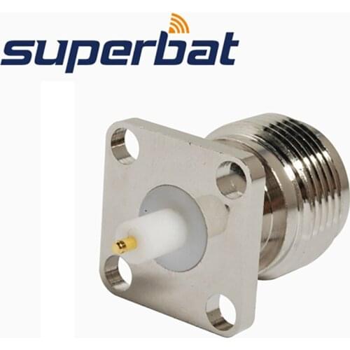 Superbat N Type Jack 4 Hole Panel Mount Straight with Solder Post RF Coaxial Connector