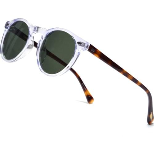 Gregory Peck Sunglasses Retro Round Acetate Frame OV5186 Mens Polarized UV400 Vintage Driving Eyeglasses Crystal Glasses Women