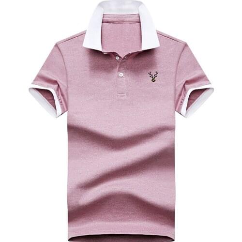 Embroidery Summer Mens Polo Shirts Short Sleeve Large Size M-4XL Cotton Breathable Polo Men Business Casual Polo Tee Shirt Male
