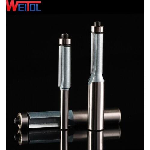 Weitol 1pcs 1/2 or 1/4 inch tungsten carbide flush trim bit two flutes router bit wood carving tool for woodworking