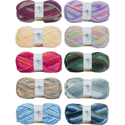 YUYOYE 100% Acrylic Yarn Anti-Pilling 6-Ply DIY Hand Knitting Rainbow Wool Thread Soft Crochet Yarn Segment Dyed Needlework 100g