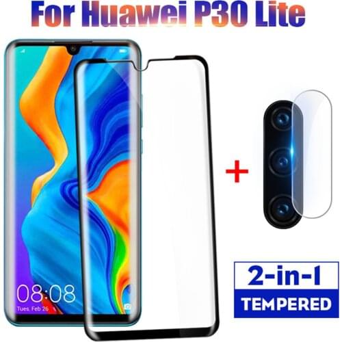 2 in 1 Tempered Glass for Huawei P30 lite Pro Back Camera Lens film Screen Protector for Huawei P30 Lite