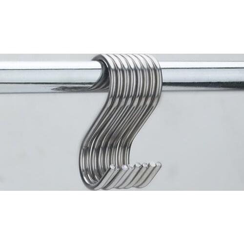 10Pcs S Shaped Hanging Hooks Stainless Steel for Kitchen Bathroom Bedroom Organizer Hooks For Hanging Hook Rack