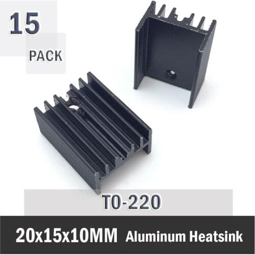 15Pcs Gdstime 20*15*10MM TO-220 Heatsink TO 220 Heat Sink Transistor Radiato rAluminum Heatsinks TO220 Cooler Cooling