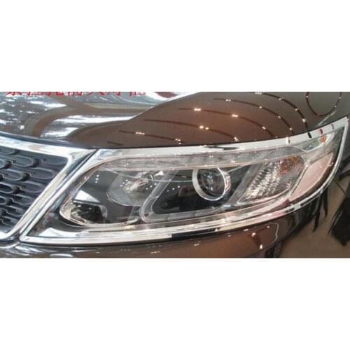 For KIA Sorento 2013 2014 ABS Chrome Front headlights Head lights Lamp Cover Trims Decoration plated Exterior Accessories 2pcs