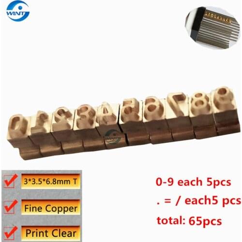 3*3.5*6.8mm Hot Stamping Brass Letters Numbers Ink Roll Printing Alphabet Font For Expiration Coding Machine Expire Date Lot.No