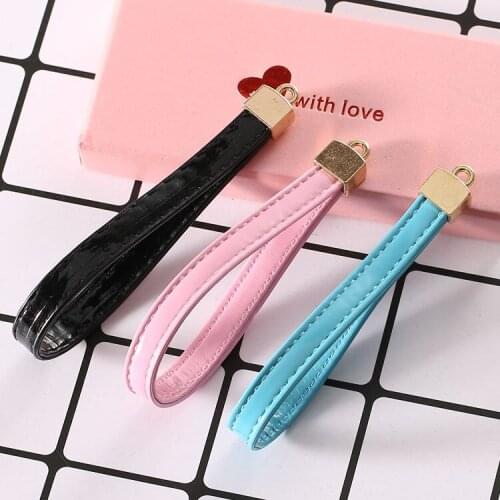50pcs/lot Leather wrist strap Key ring Chain Holder Lanyard Bag/Purse Car porte clef hanging rope/charm/twinket Accessories
