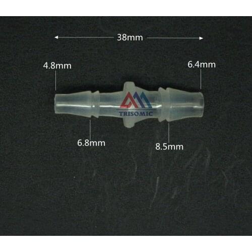 6.4mm*4.8mm Straight Reducing Connector Plastic Fitting Barbed Reducing Connector