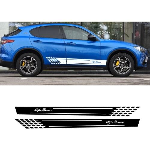 2pcs Car Stickers Auto Long Side Stylish Decals Vinyl Film For Alfa Romeo Giulia Giulietta 159 156 MITO Stelvio 147 GT