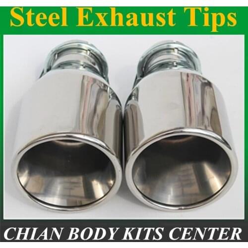 Free Shipping: 1Pcs car styling Inlet 57mm to Outlet 102mm Stainless Steel Exhaust Tip, Escape Muffler Tip