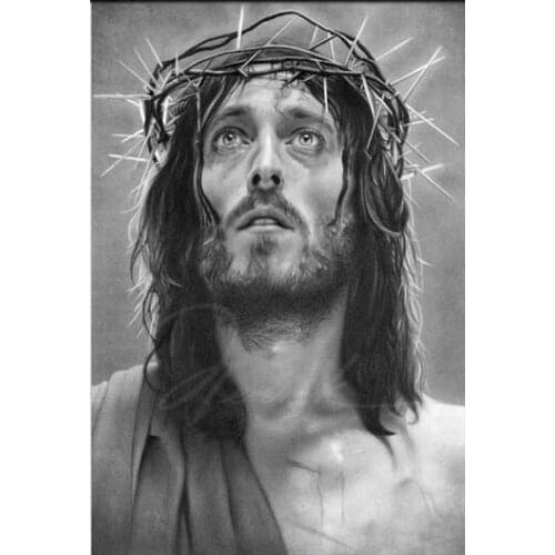 Black and White Jesus Christ Modern Desire Thorns Art Film Print Silk Poster Home Wall Decor 24x36inch